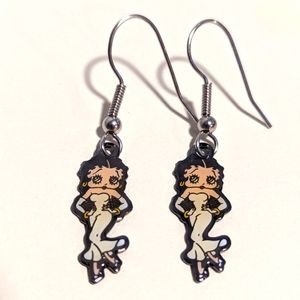 Vintage 1992 KFS Fleischer Studios Inc Betty Boop Dangle Drop Earrings